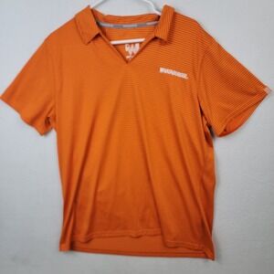 Whataburger Polo Work Shirt Womens Large Orange Striped Short Sleeve Employee